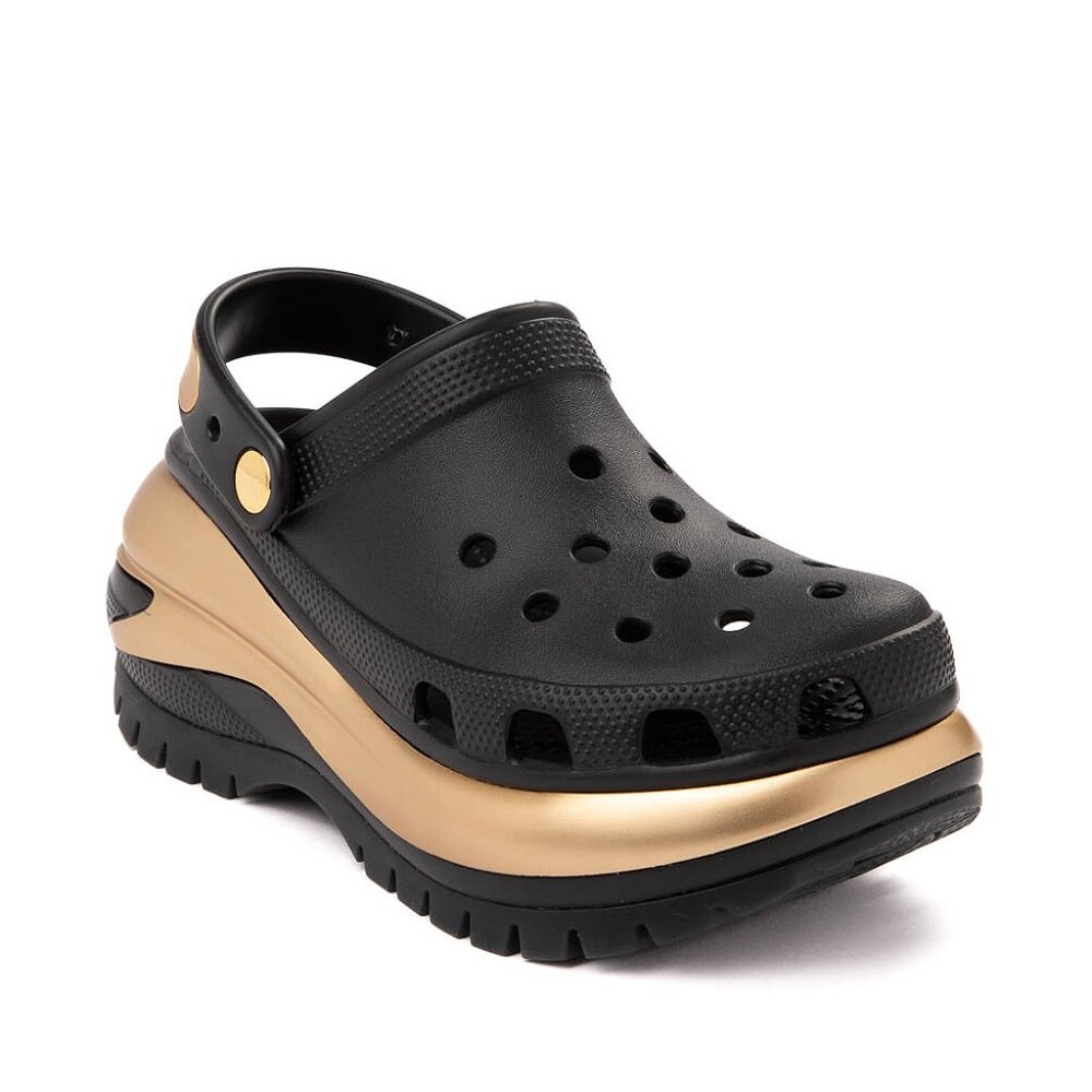 NEW. CROCS MEGA CRUSH BLACK/GOLD